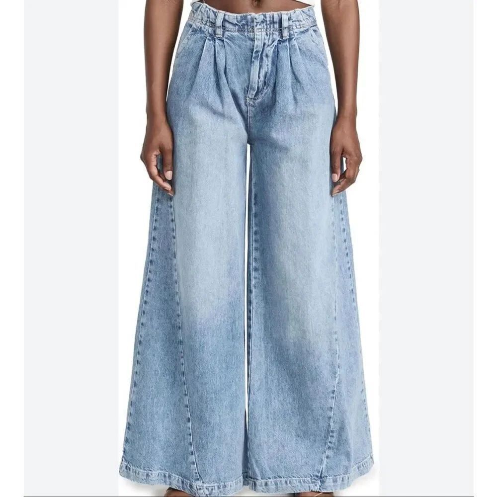 Hudson Gray women’s super wide jeans high rise size L